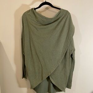 Athleta Olive Green Wrap Long Sleeve with Hood